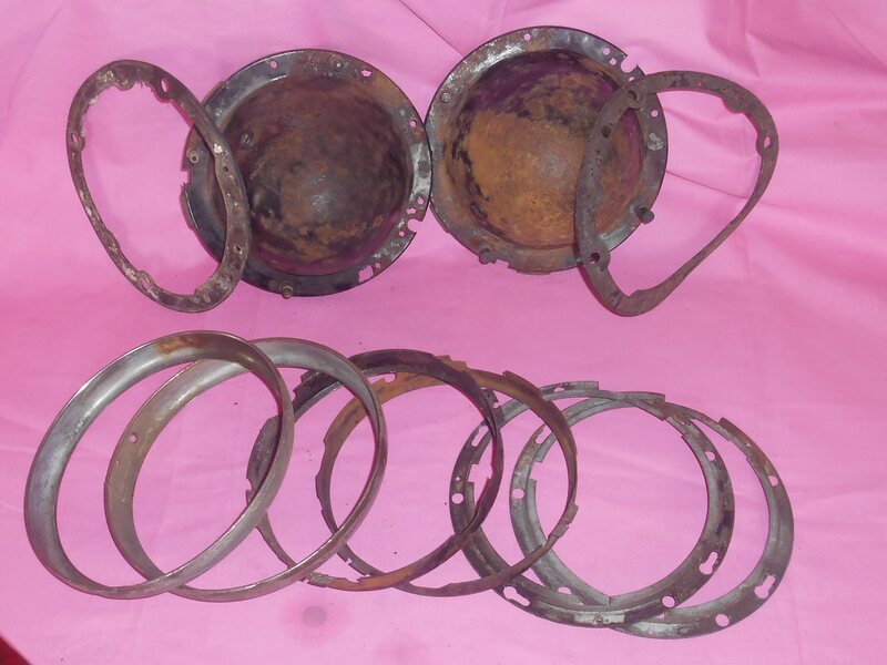 Land Rover Series 2 Headlight Bowls, Retaining Rings, Seals and Bezels