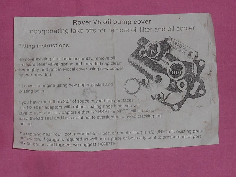 Mocal Rover V8 Remote Oil Filter Kit