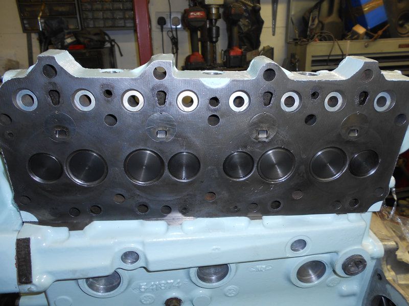 Land Rover Series 3 Cylinder head inside view.