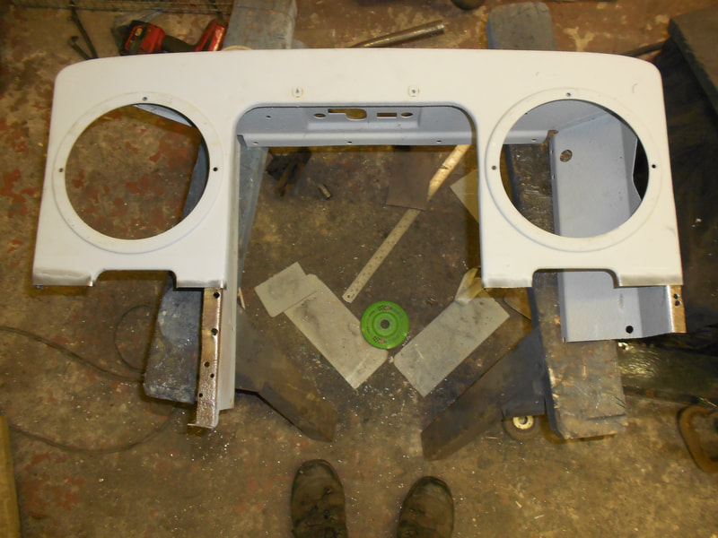 Remaining top half of a Land Rover Series 2 Front Panel.