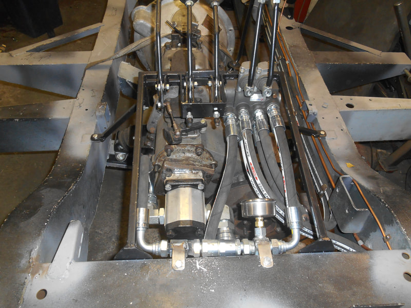 Hydraulic levers test fitted to Land Rover Series 2a chassis.