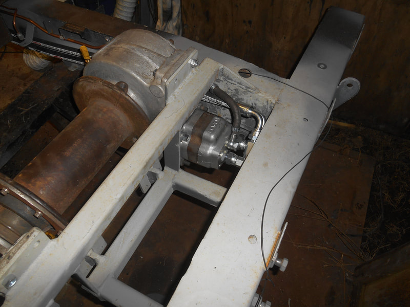 Hydraulic motor test fitted to winch and Land Rover Series 2a chassis.