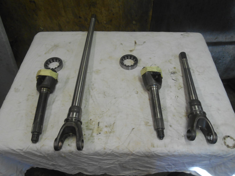 Land Rover Series 3 front Half shafts ready for assembly.